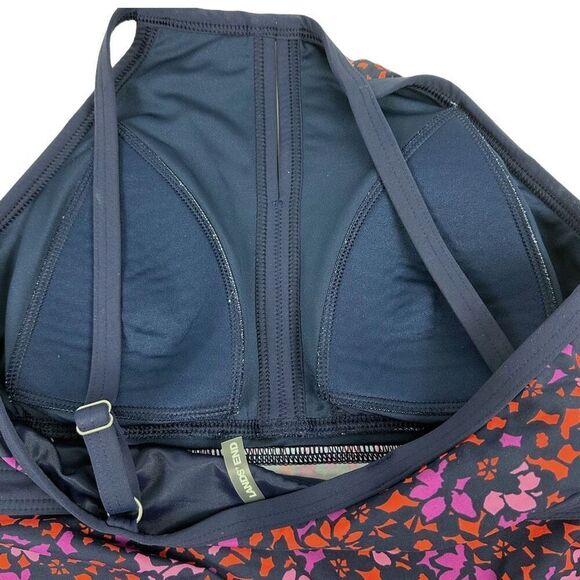 Lands' End Deep Sea Prism Keyhole High Neck Tankini size 6 - Picture 5 of 7